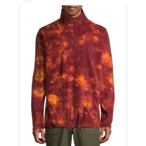 No Boundaries Mens Tie Dye Fleece 1/4 Zip Pullover Sweatshirt Casual - Picture 1 of 9